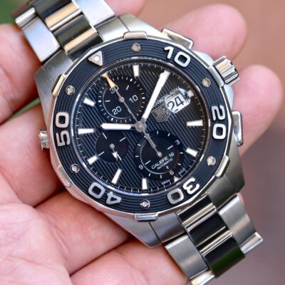 2012 TAG HEUER Aquaracer Chronograph Calibre 16 43mm Black CAJ2110 [Full Set]