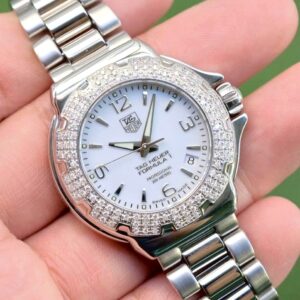 TAG Heuer Formula 1 Boy Size Diamond Bezel 37mm หน้า Icy Blue + เพชร 120 เม็ด ปี 2012 — Ref WAC1215