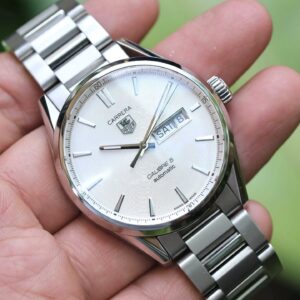 TAG Heuer Carrera Calibre 5 Day-Date 41mm หน้า Silver classic ปี 2017 — Ref WAR201B.BA0723