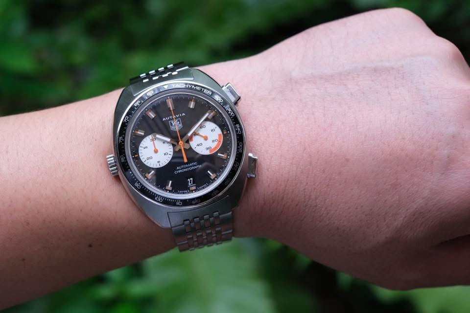 TAG Heuer Autavia Re-Edition Calibre 11 "Reverse Panda" 43mm หน้าดำ-ขาว-ส้ม ปี 2006 — Ref CY2111.BA0775 - Image 5