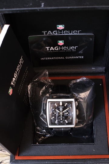 TAG Heuer Monaco Calibre 17 Chronograph 38mm Black Steve McQueen Icon ปี 2010 — Ref CW2111.FC6177 - Image 8