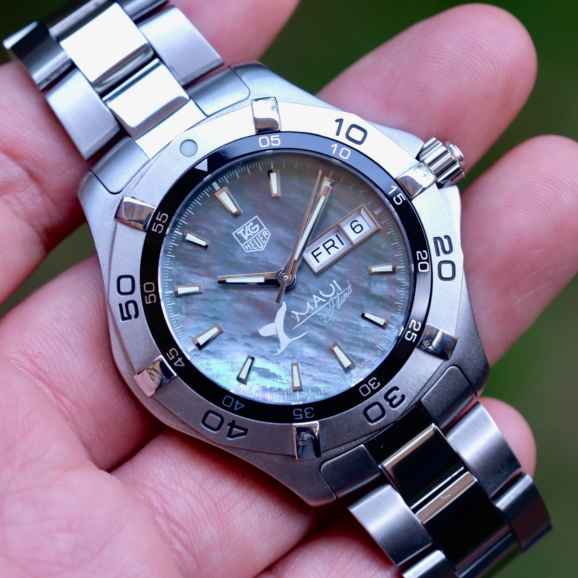 TAG Heuer Aquaracer "Maui Jim" Hawaii Limited Edition 41mm หน้ามุกดำ ปี 2010 — Ref WAF2012.BA0844