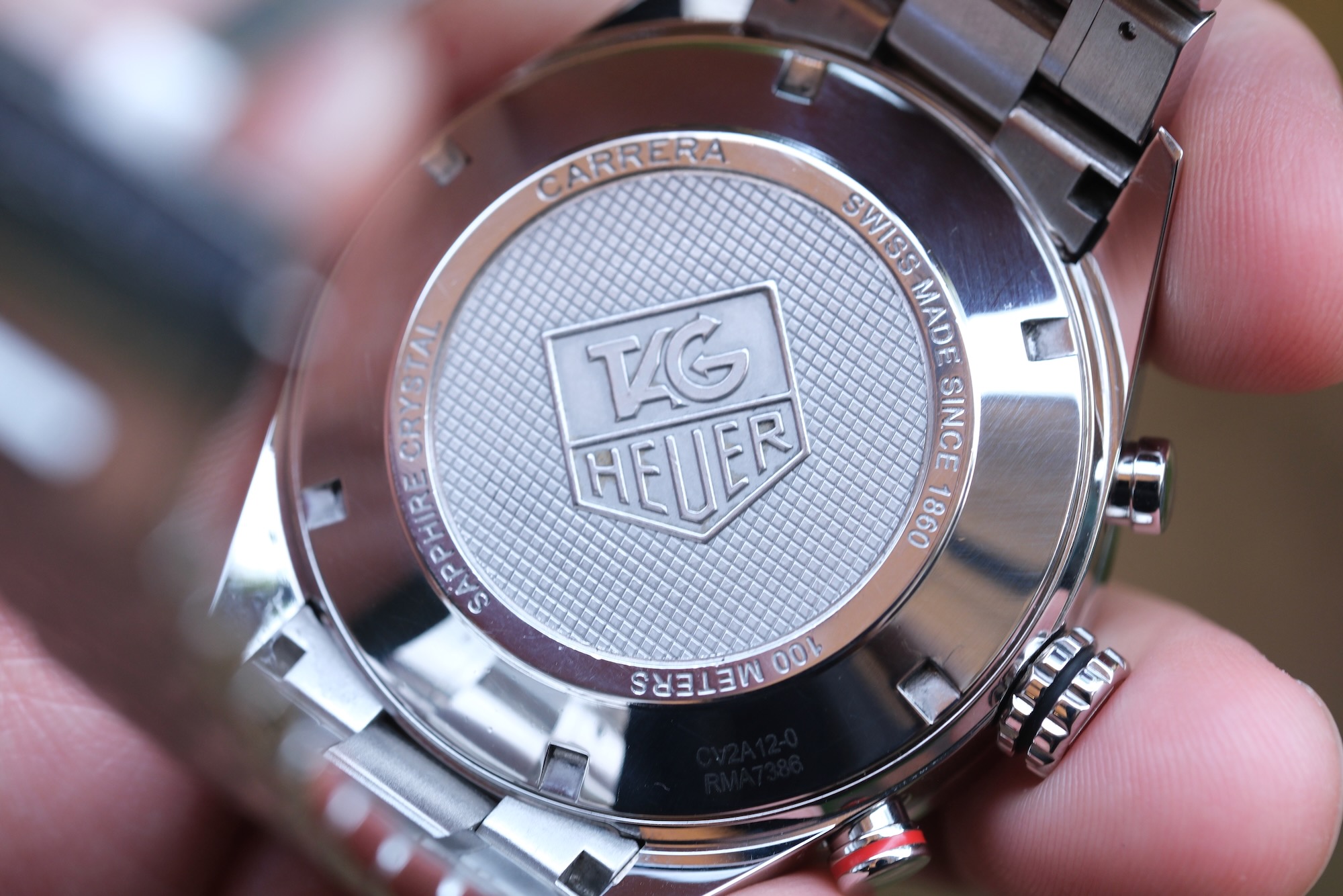 TAG Heuer Carrera Calibre 16 Day-Date Film Bezel "Chocolate" 43mm Steel Bracelet ปี 2012 — Ref CV2A12.BA0796 - Image 3