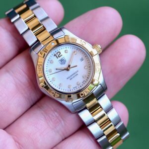 TAG Heuer Aquaracer Ladies Two-Tone Diamond 27mm หน้ามุก + เพชร ปี 2010 — Ref WAF1425.BB0825