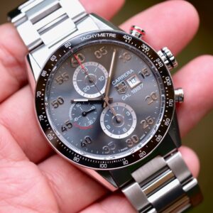 TAG Heuer Carrera Calibre 1887 Chronograph Ceramic 43mm หน้า Metallic Grey ปี 2017 — Ref CAR2A11.BA0799
