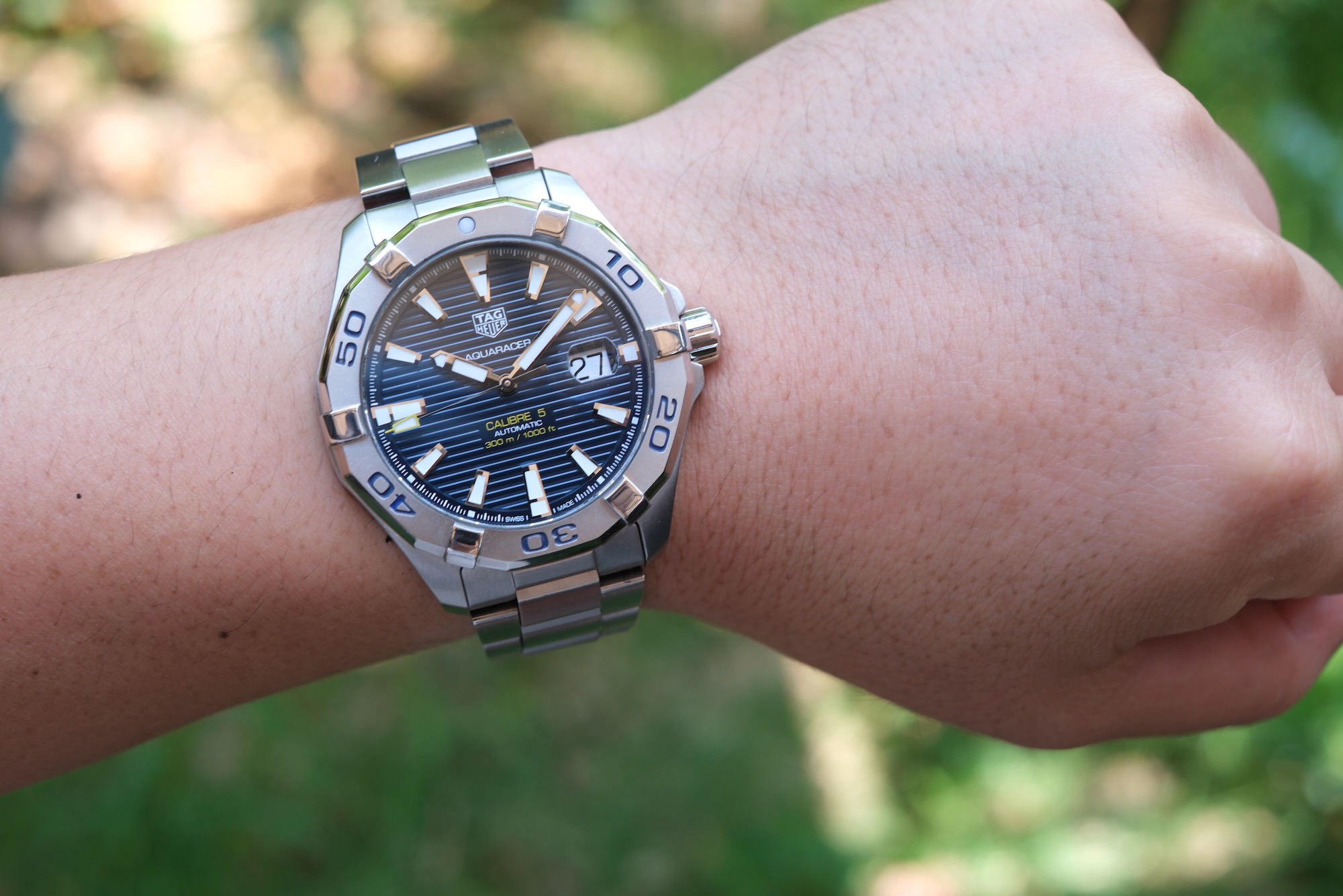 TAG Heuer Aquaracer Calibre 5 43mm หน้าน้ำเงิน ปี 2017 — Ref WAY2012.BA0927 - Image 6