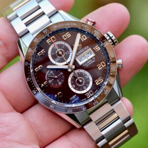 TAG Heuer Carrera Calibre 16 Day-Date Ceramic "Chocolate" 43mm Limited Variant ปี 2016 — Ref CAR2A1S.BA0799
