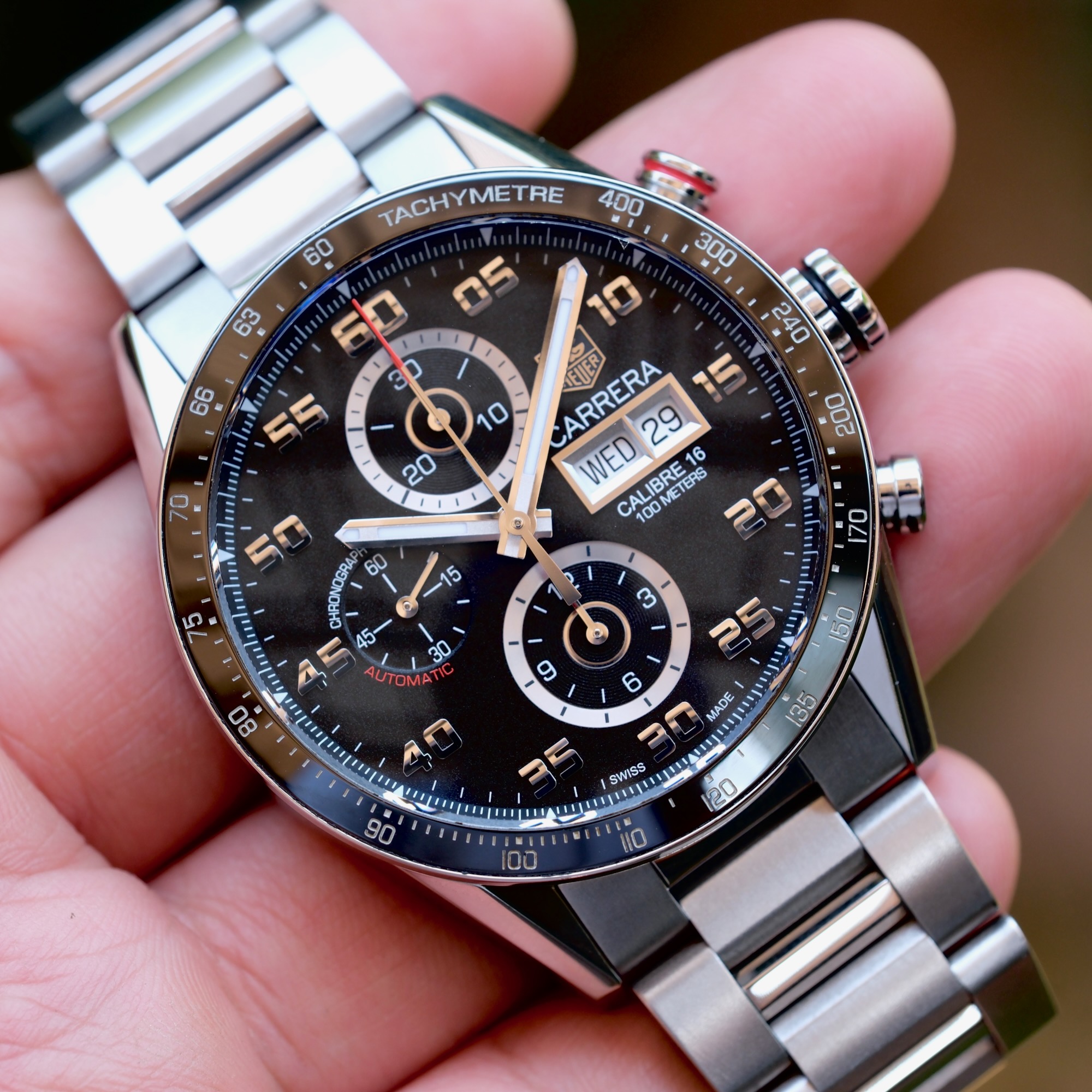 TAG Heuer Carrera Calibre 16 Day-Date Ceramic 43mm หน้าดำ ปี 2016 — Ref CAR2A1R.BA0799