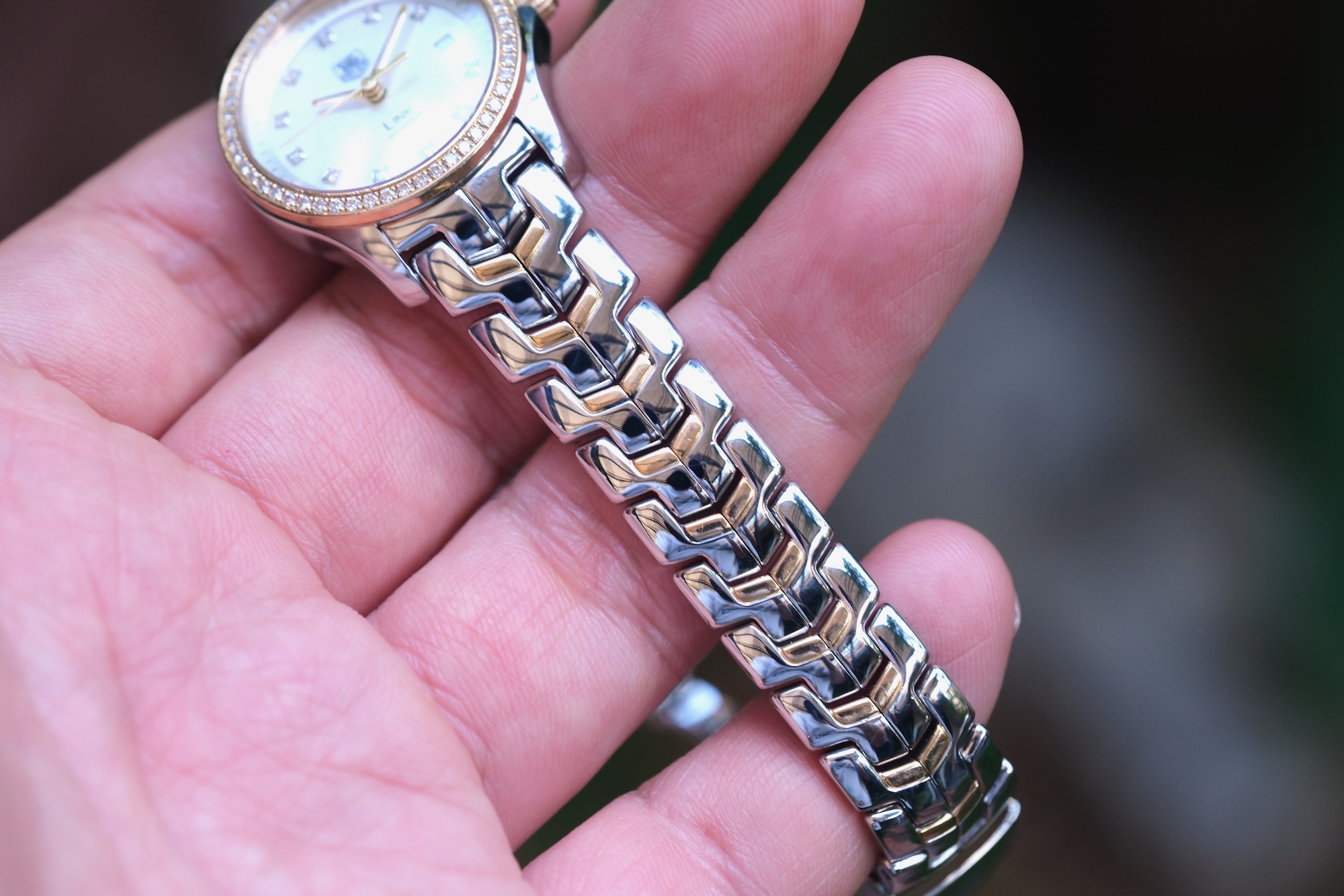 2012 TAG HEUER Link Lady Quartz 27mm Diamond + 18K Gold Bezel 2-Tone WJF1354 - Image 3
