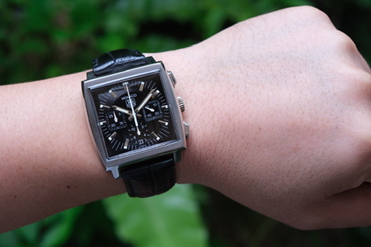 TAG Heuer Monaco Calibre 17 Chronograph 38mm Black Steve McQueen Icon ปี 2010 — Ref CW2111.FC6177 - Image 7