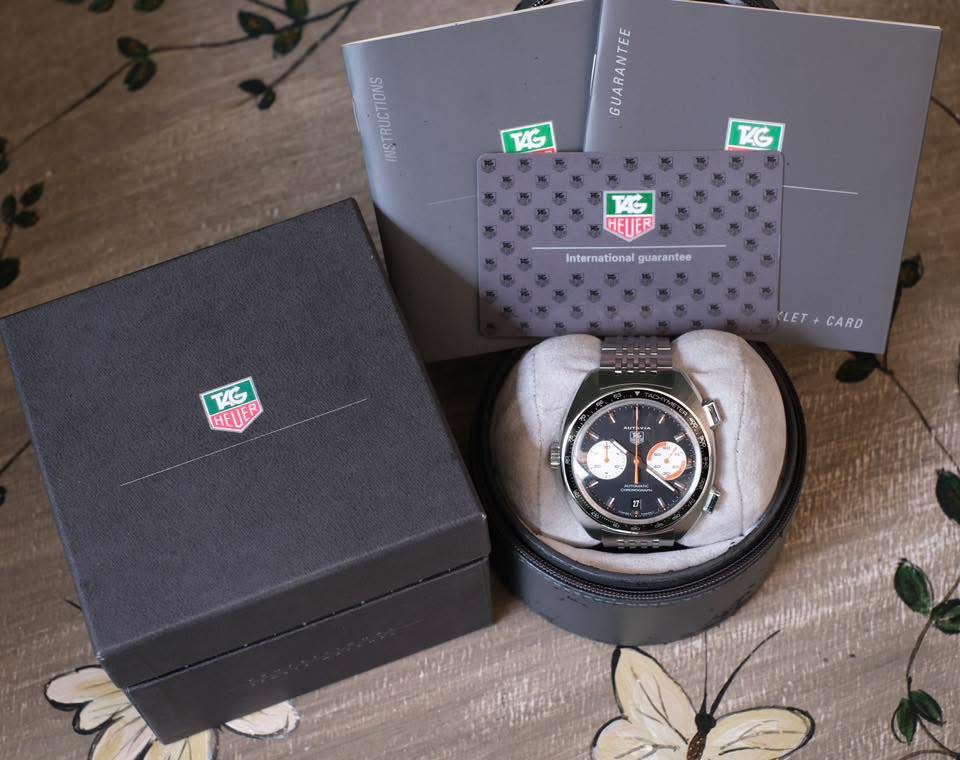 TAG Heuer Autavia Re-Edition Calibre 11 "Reverse Panda" 43mm หน้าดำ-ขาว-ส้ม ปี 2006 — Ref CY2111.BA0775 - Image 6