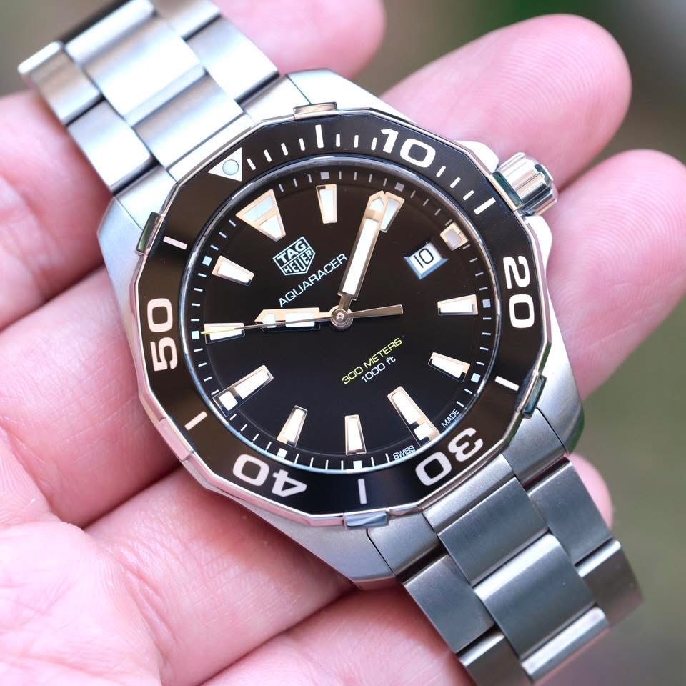 TAG Heuer Aquaracer Quartz 41mm หน้าดำ ขอบ Film ปี 2021 — Ref WAY111A.BA0928