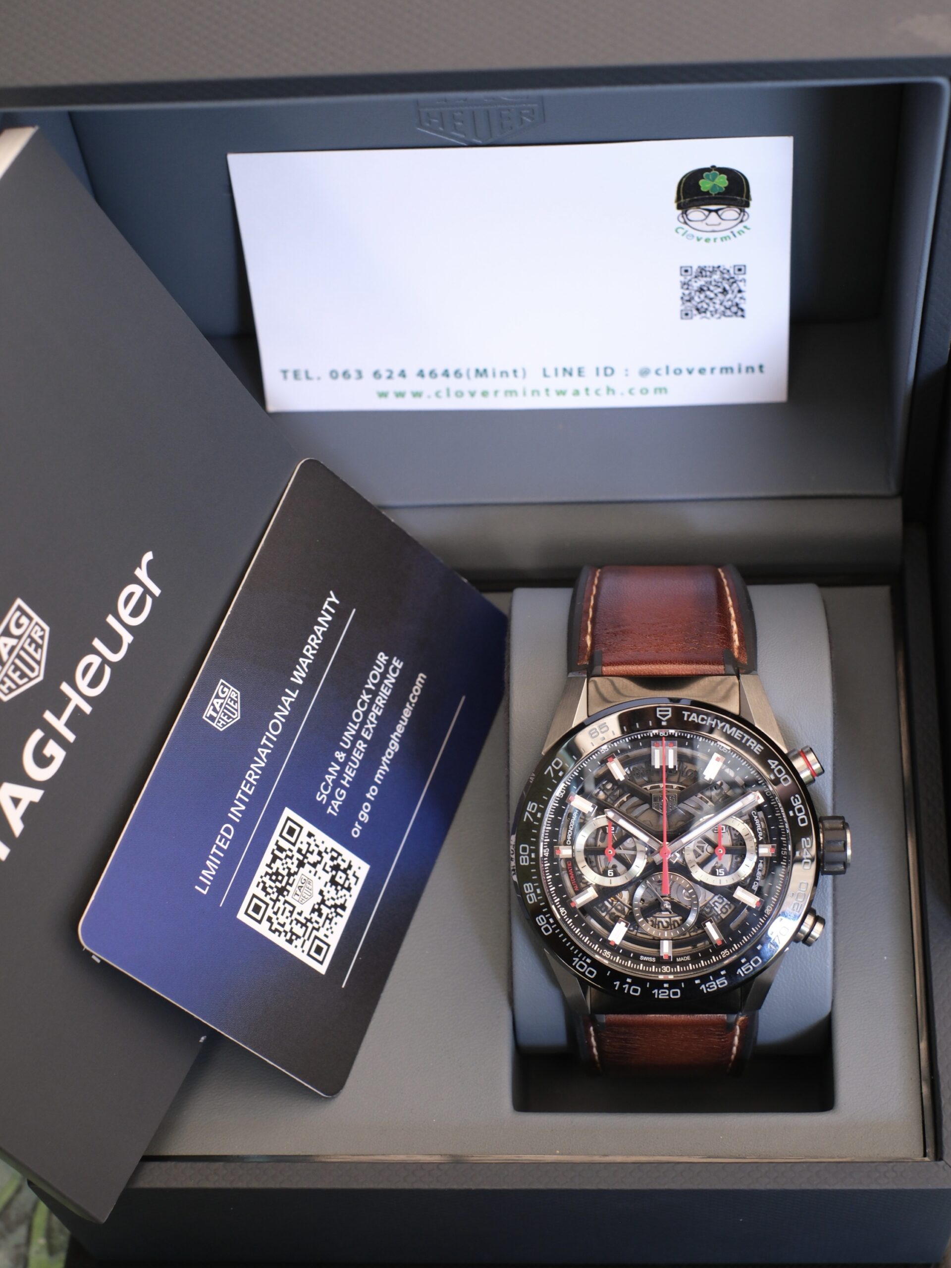 2023 TAG HEUER Carrera Chronograph Calibre Heuer 02 Skeleton 45mm Black Ceramic Bezel Ref. CBG2A10.FT6169 Full Set HERO - Image 8