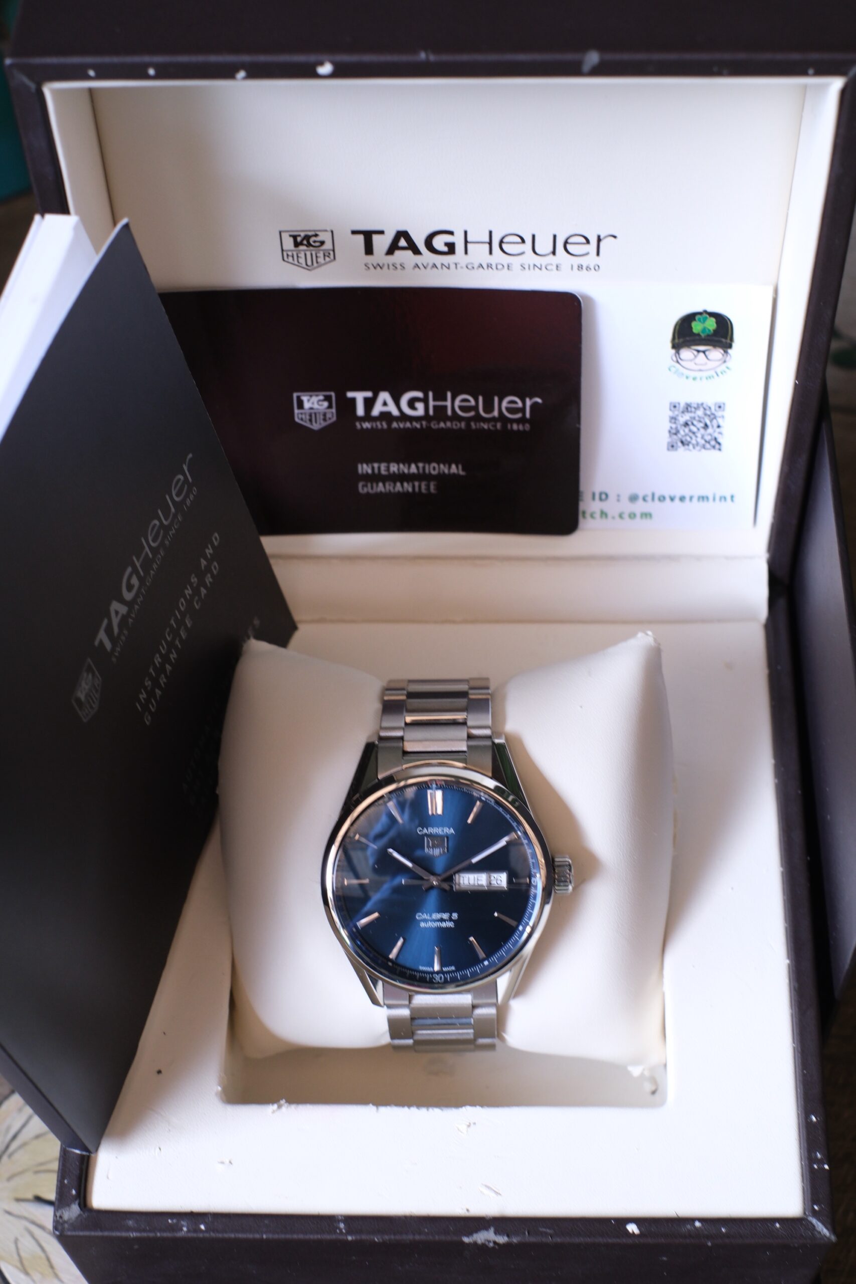 2017 TAG HEUER Carrera Calibre 5 Day-Date Automatic 41mm Blue Dial Stainless Steel Ref. WAR201E Full Set - Image 4