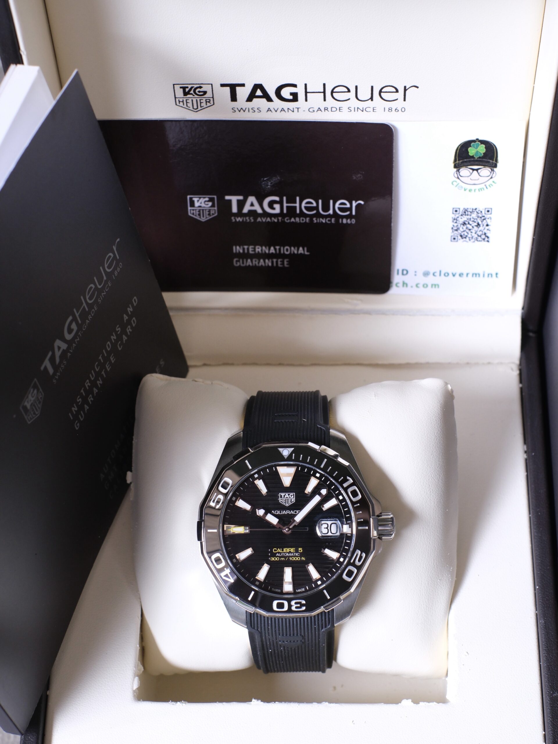 2018 TAG HEUER Aquaracer Calibre 5 Automatic 43mm Black Dial Black Ceramic Bezel Ref. WAY201A Full Set - Image 4