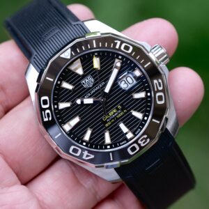 2018 TAG HEUER Aquaracer Calibre 5 Automatic 43mm Black Dial Black Ceramic Bezel Ref. WAY201A Full Set