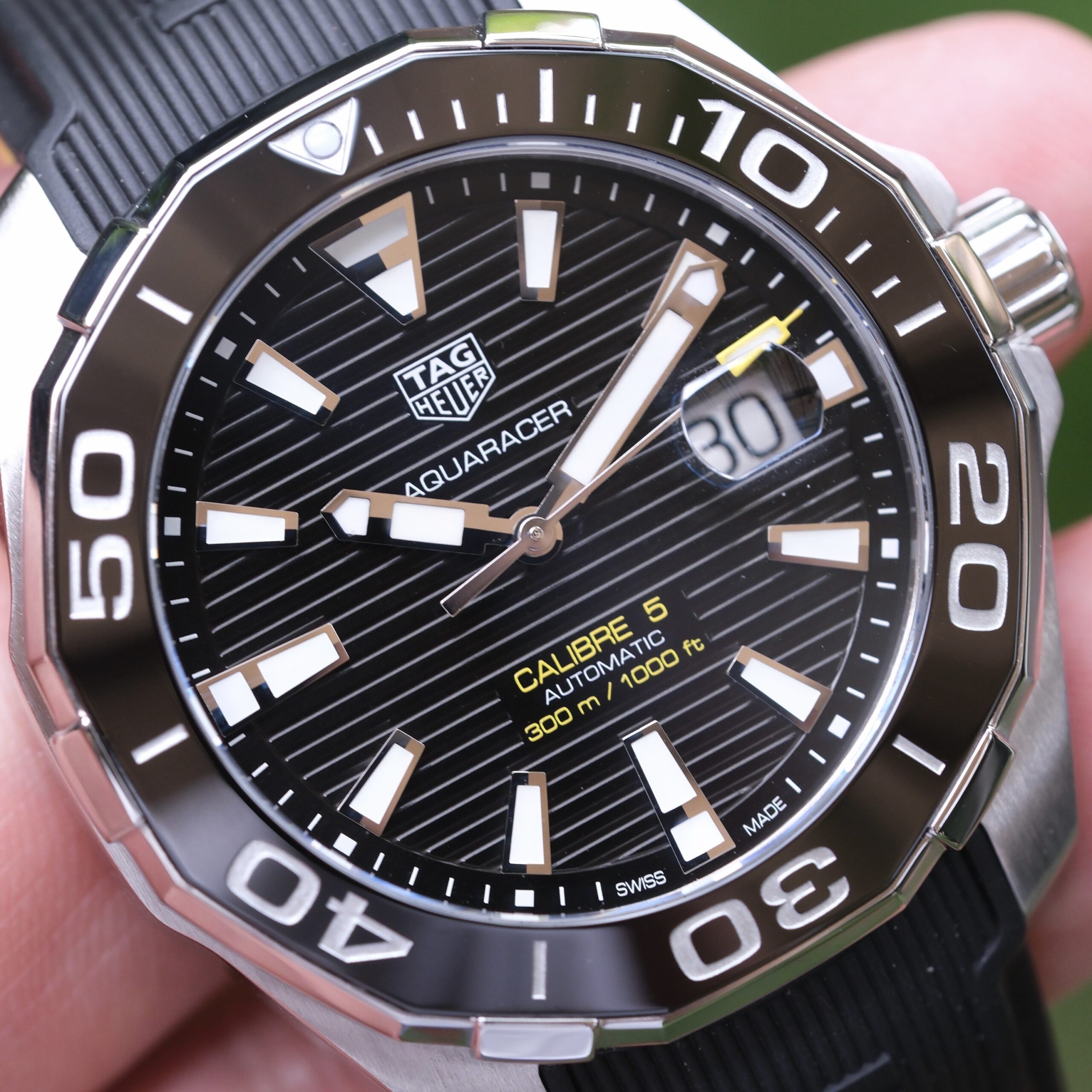 2018 TAG HEUER Aquaracer Calibre 5 Automatic 43mm Black Dial Black Ceramic Bezel Ref. WAY201A Full Set - Image 2