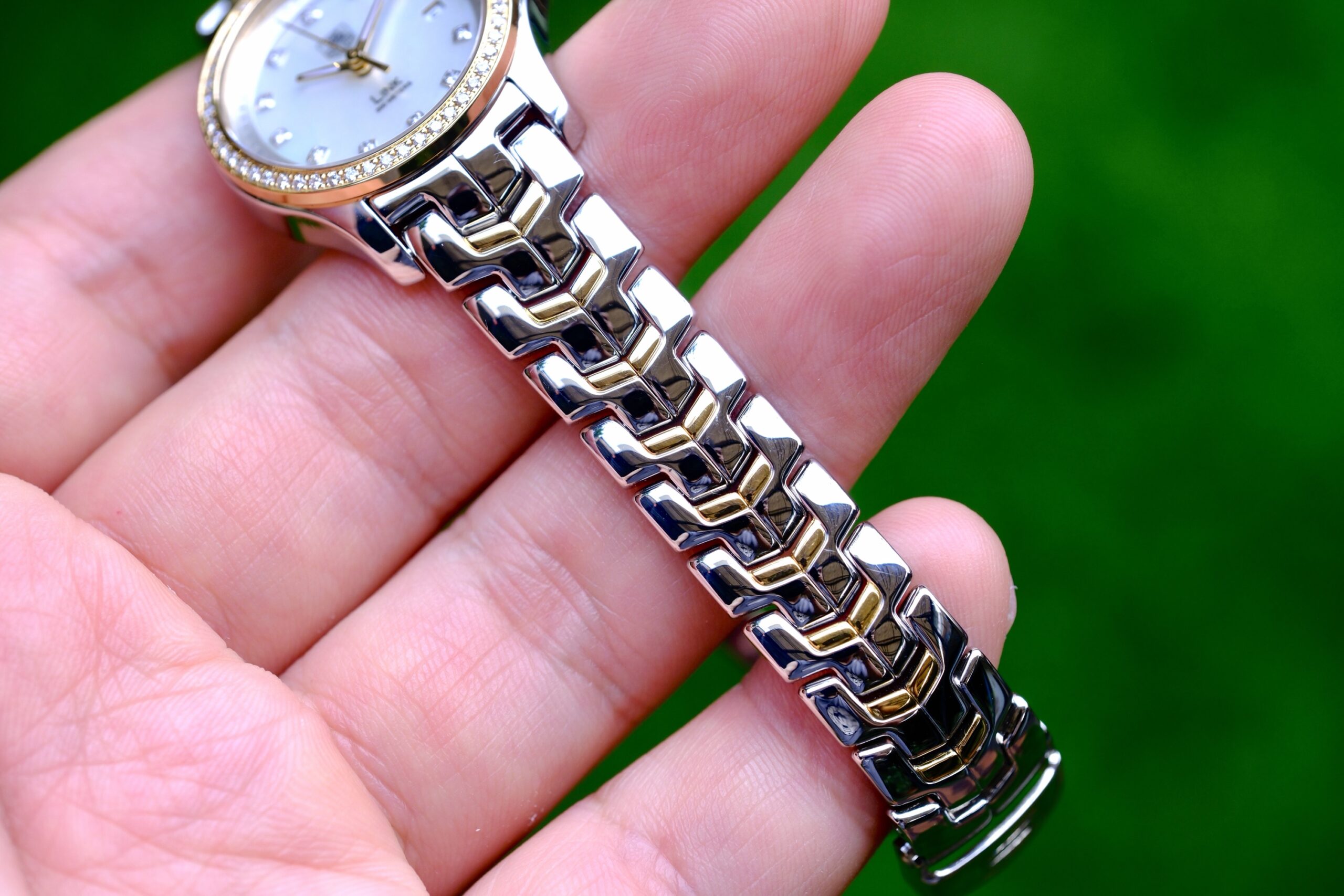 2012 TAG HEUER Link Lady Quartz 27mm Diamond + 18K Gold Bezel 2-Tone WJF1354 - Image 3