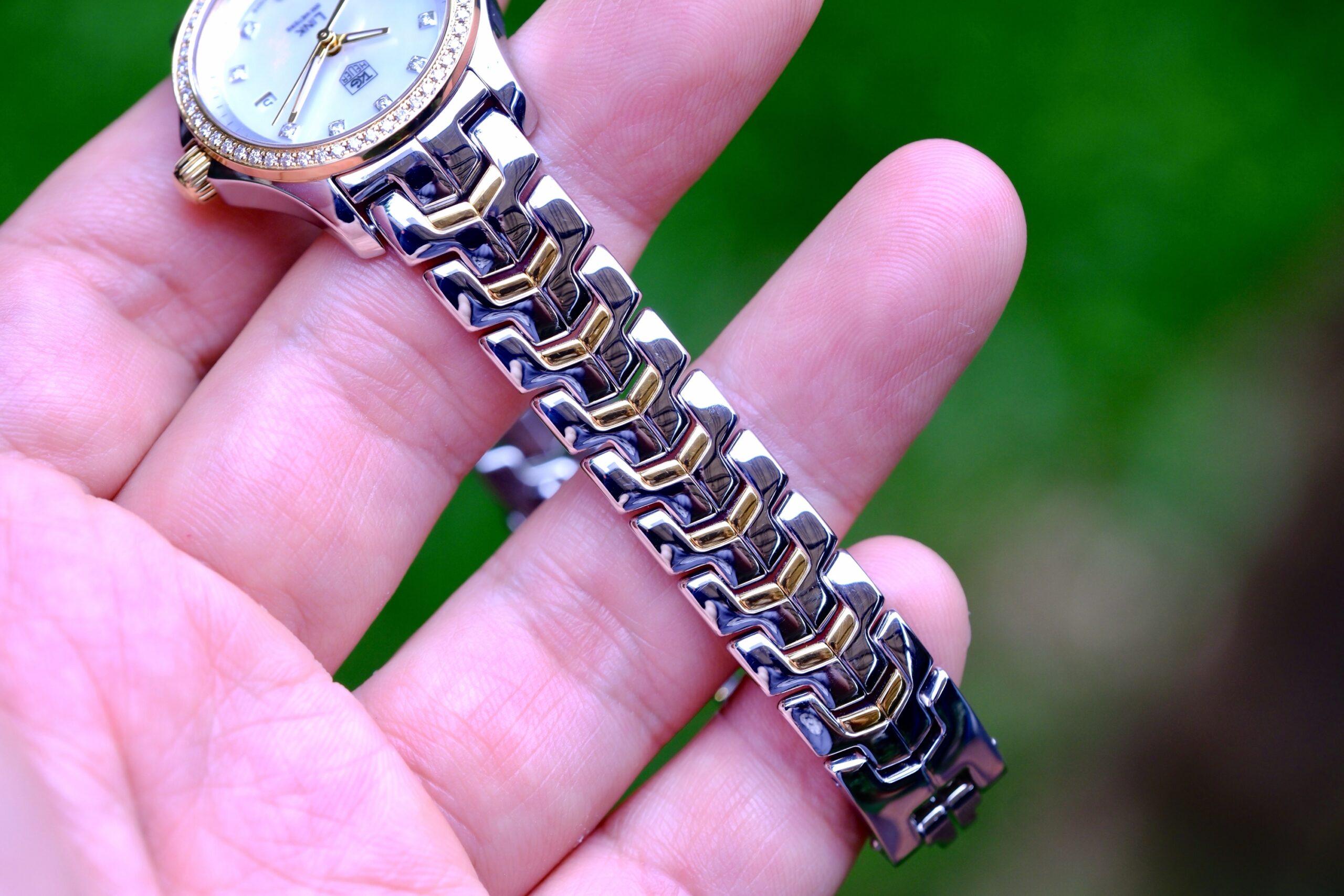 2012 TAG HEUER Link Lady Quartz 27mm Diamond + 18K Gold Bezel 2-Tone WJF1354 - Image 2