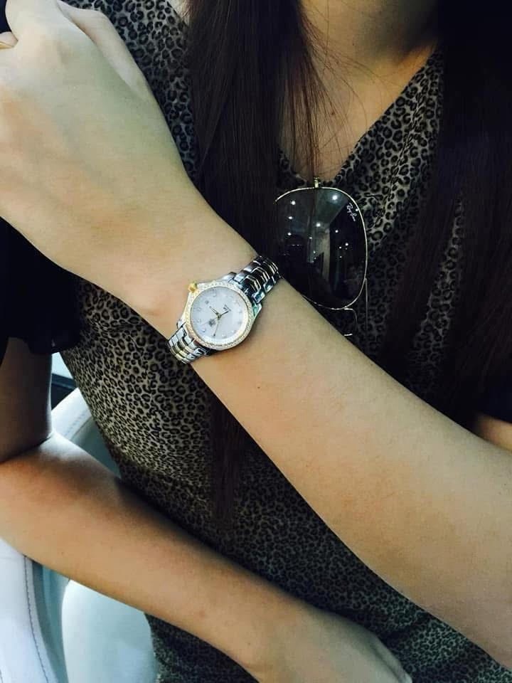 2012 TAG HEUER Link Lady Quartz 27mm Diamond + 18K Gold Bezel 2-Tone WJF1354 - Image 5