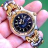 1998 TAG HEUER S/el Chronometer Automatic King Size 37mm Black Tri-Level Dial Gold Plated Bezel Ref. WG5122-PO RARE