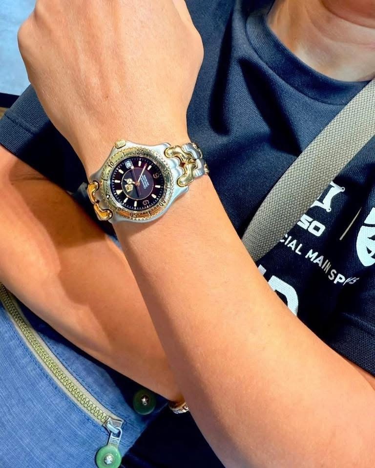 1998 TAG HEUER S/el Chronometer Automatic King Size 37mm Black Tri-Level Dial Gold Plated Bezel Ref. WG5122-PO RARE - Image 6