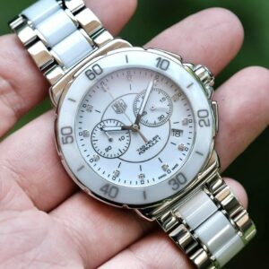 2013 TAG HEUER Formula 1 Ceramic Quartz Diamond Unisex 42mm White Dial White Ceramic Bezel Ref. CAH1211