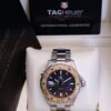 2013 TAG HEUER Aquaracer Calibre 5 Automatic 43mm Black Dial Solid 18K Gold Bezel Ref. WAJ2150 Full Set HERO RARE