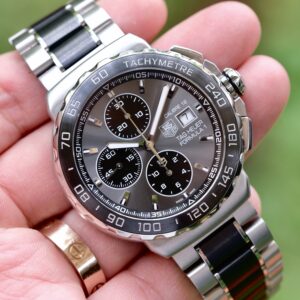 2015 TAG HEUER Formula 1 Chronograph Calibre 16 Automatic 44mm Grey Dial Grey Ceramic Bezel Ref. CAU2010 Full Set