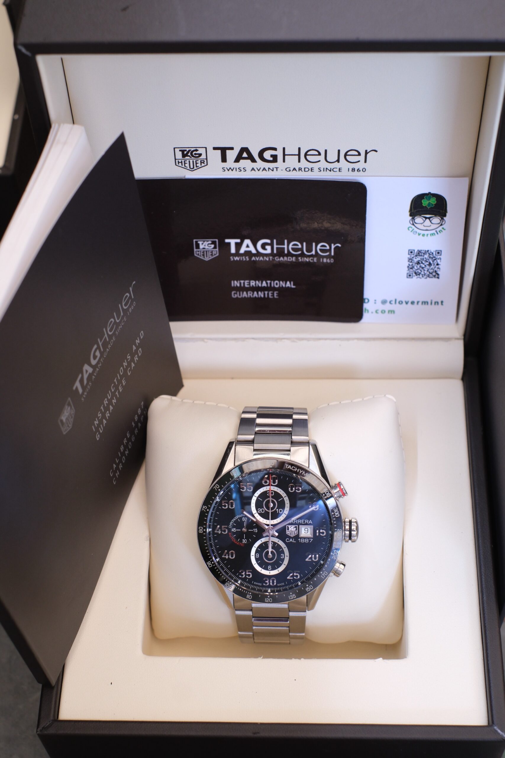2018 TAG HEUER Carrera Chronograph Calibre 1887 Automatic 43mm Black Dial Black Ceramic Bezel Ref. CAR2A10 Full Set HERO - Image 2