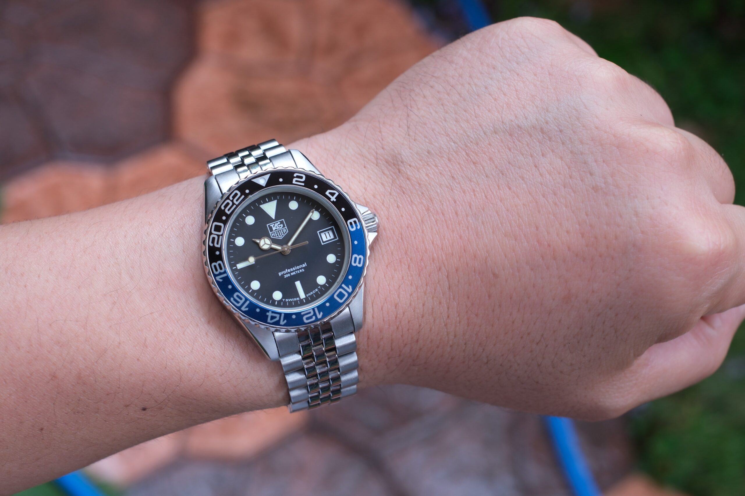 TAG HEUER 1000 Professional Diver Vintage Quartz 38mm Black Dial Custom Batman Bezel Ref. 980.013D RARE - Image 3