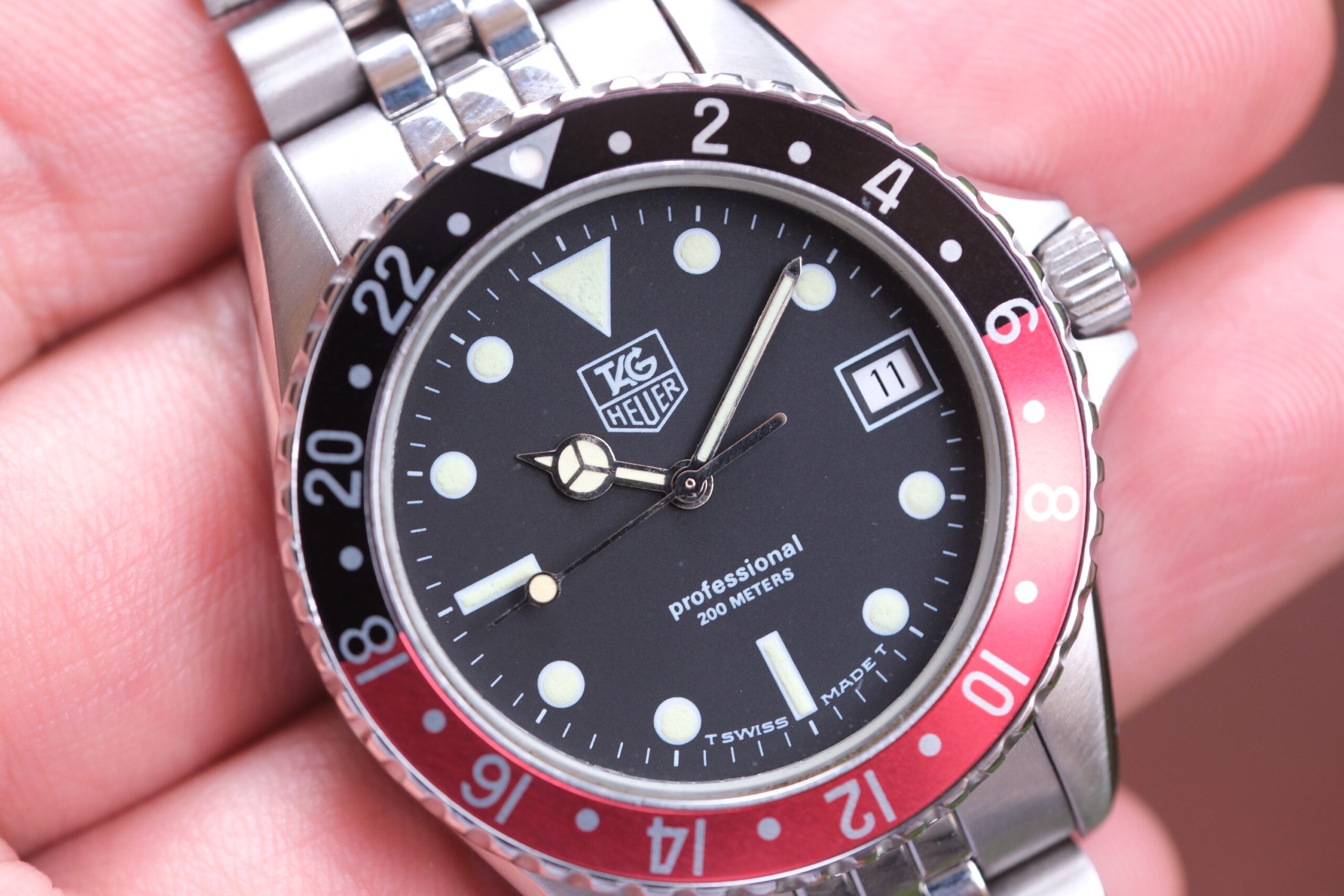 TAG HEUER 1000 Professional Diver Vintage Quartz 38mm Black Dial Custom Coke Bezel Ref. 980.013B RARE - Image 3