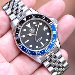 TAG HEUER 1000 Professional Diver Vintage Quartz 38mm Black Dial Custom Batman Bezel Ref. 980.013D RARE