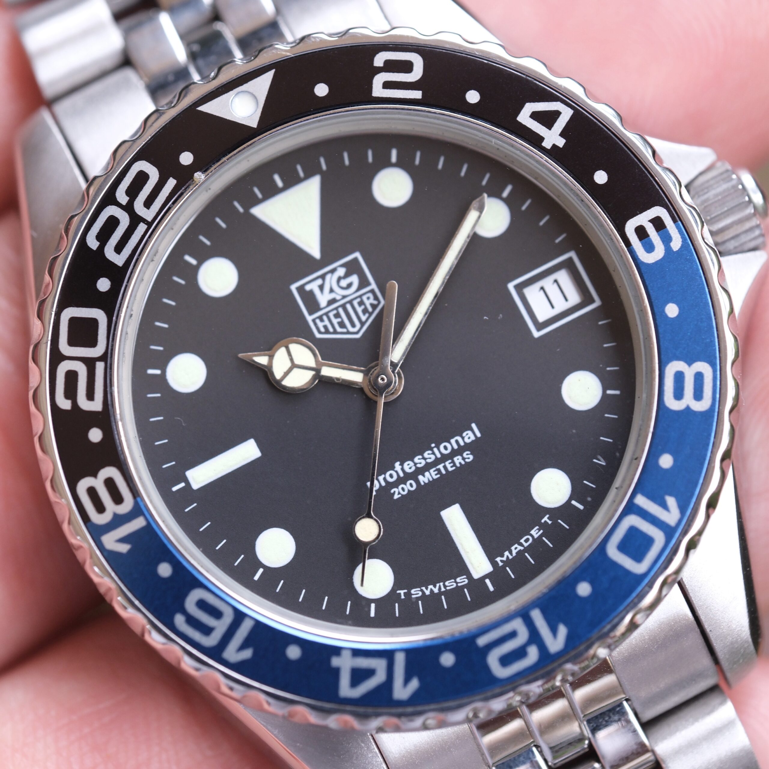 TAG HEUER 1000 Professional Diver Vintage Quartz 38mm Black Dial Custom Batman Bezel Ref. 980.013D RARE - Image 2