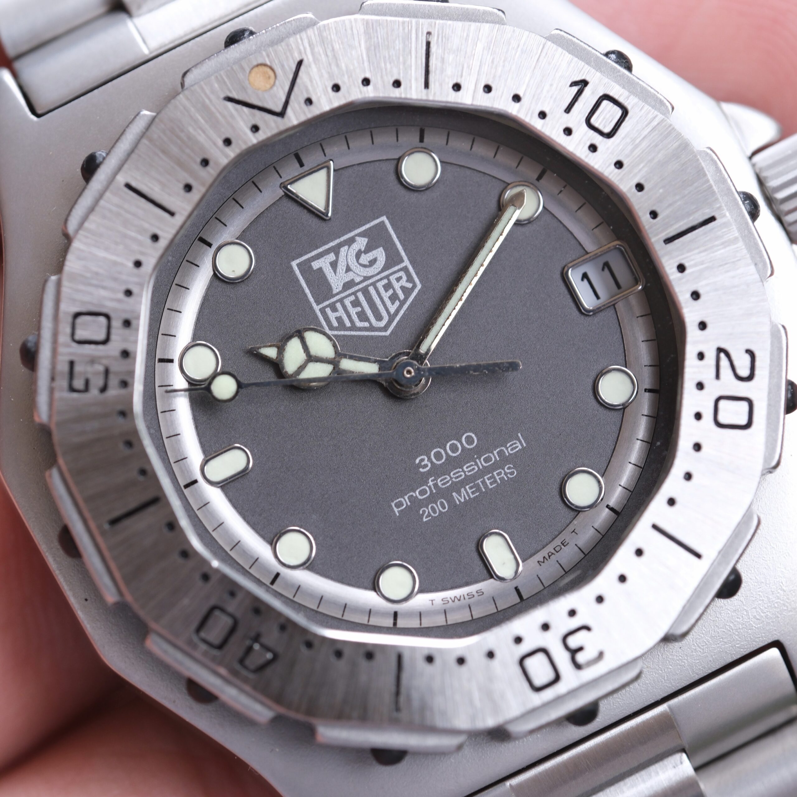 1995 TAG HEUER Professional 3000 Quartz Diver 38mm Grey Dial Stainless Steel Ref. 932.206 Safe Queen RARE - Image 2