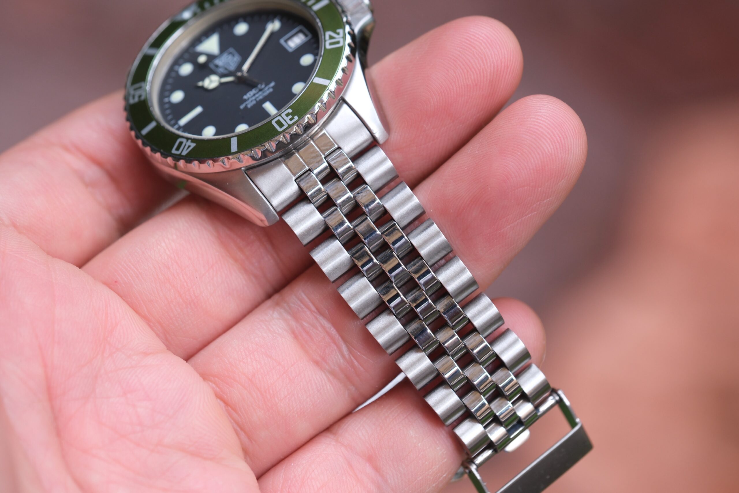 TAG HEUER 1000 Professional Diver Vintage Quartz 38mm Black Dial Custom Starbucks Green Bezel Ref. 980.013N RARE - Image 7