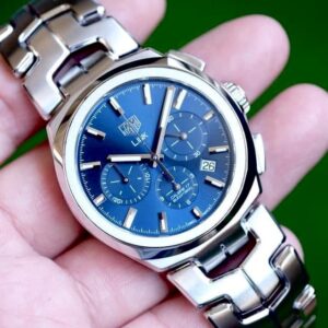 2019 TAG HEUER Link Chronograph Calibre 17 Automatic 41mm Blue Dial Stainless Steel Ref. CBC2112 Full Set HERO