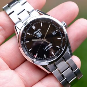 2017 TAG HEUER Carrera Calibre 7 Twin-Time GMT Automatic 39mm Black Dial Stainless Steel Ref. WV2115-0 Unisex