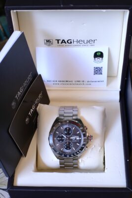 2018 TAG HEUER Formula 1 Chronograph Calibre 16 Automatic 44mm Grey Dial Grey Ceramic Bezel Stainless Bracelet Ref. CAZ2012 Full Set