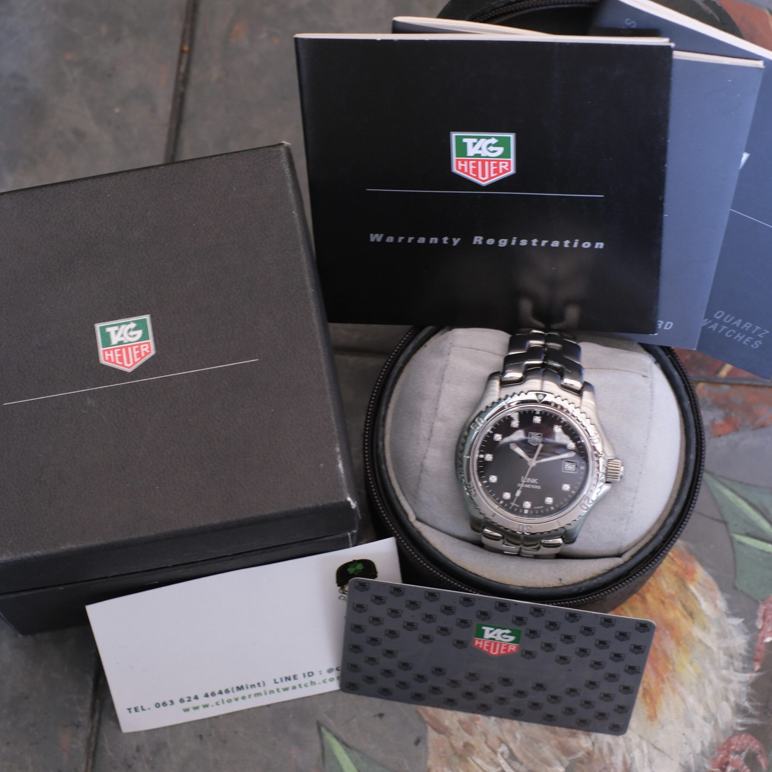 2004 TAG HEUER Link Gen 1 Quartz Diamond 42mm Black Dial Stainless Steel Ref. WT111R Full Set HERO RARE - Image 2