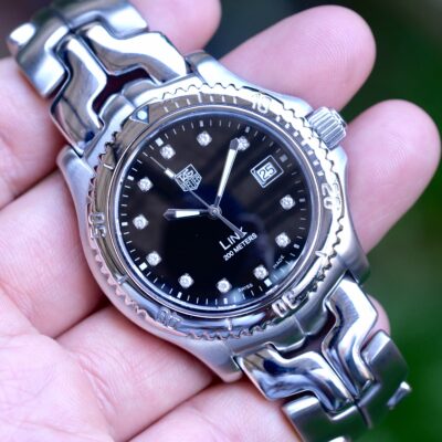 2004 TAG HEUER Link Gen 1 Quartz Diamond 42mm Black Dial Stainless Steel Ref. WT111R Full Set HERO RARE