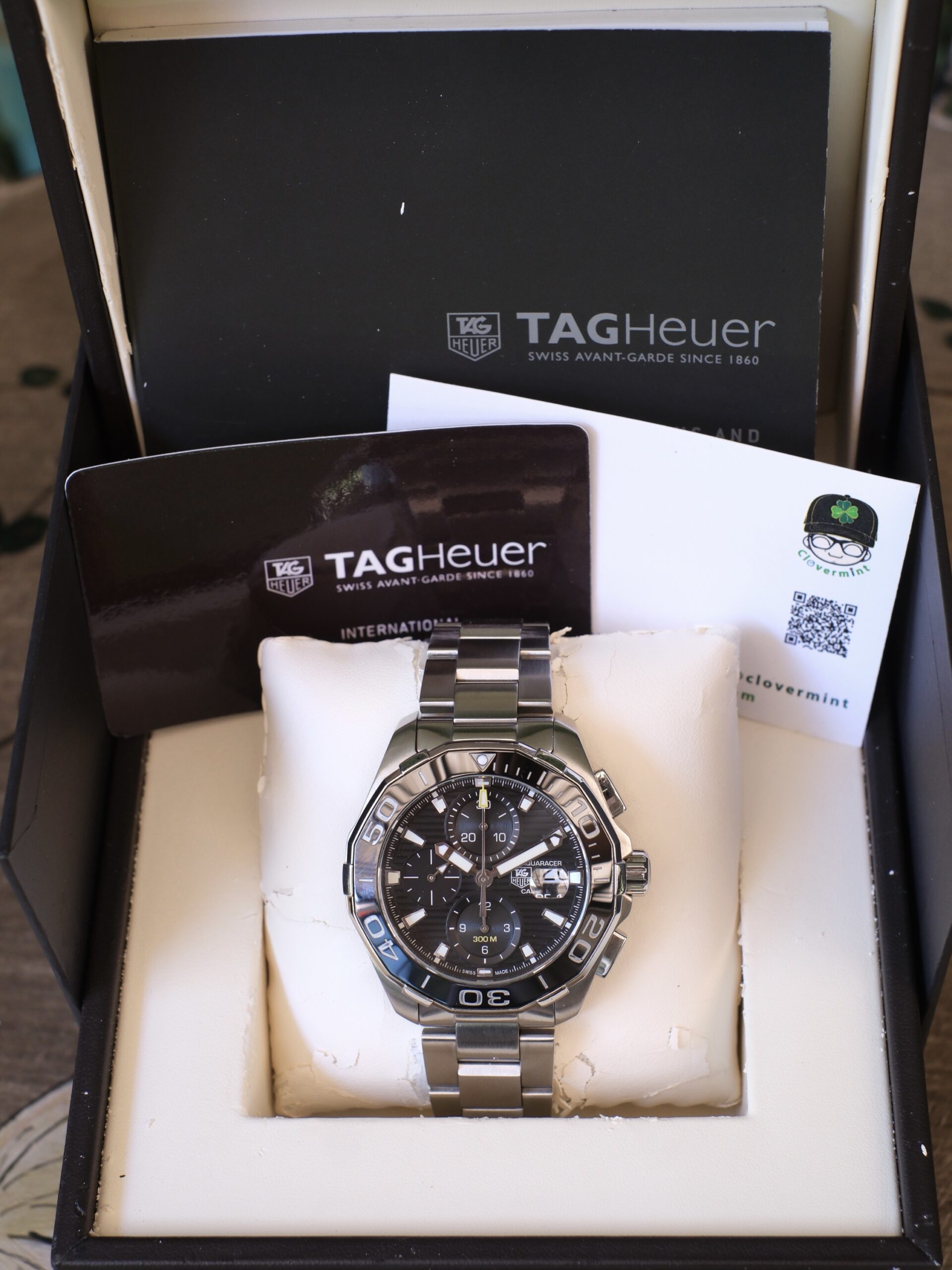 2019 TAG HEUER Aquaracer Calibre 16 Chronograph Automatic 43mm Black Dial Black Ceramic Bezel Stainless Bracelet Ref. CAY211A Full Set - Image 3
