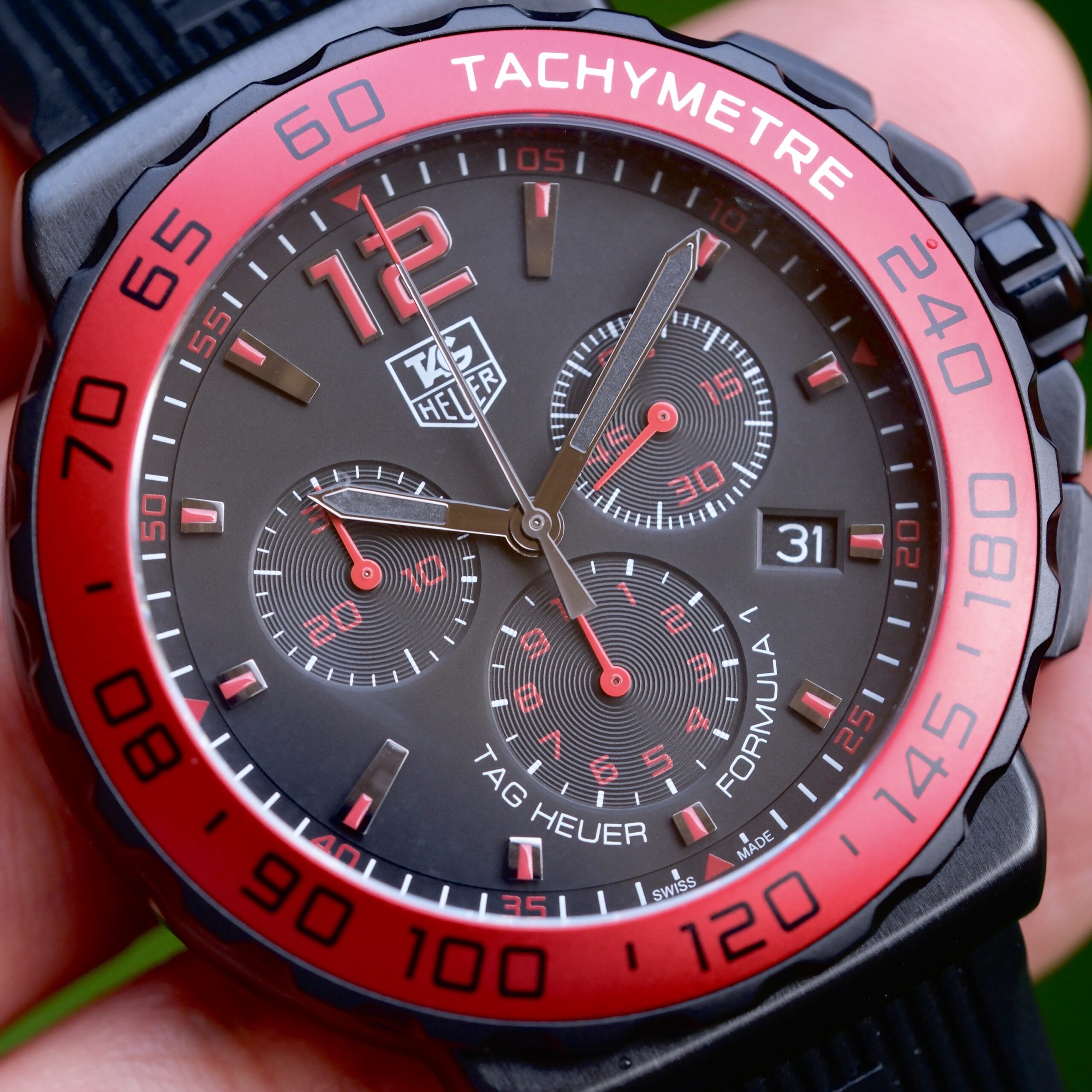 2015 TAG HEUER Formula 1 Chronograph Quartz 41mm Black Dial Red Bezel Ref. CAU1117 Full Set Brand New RARE - Image 4