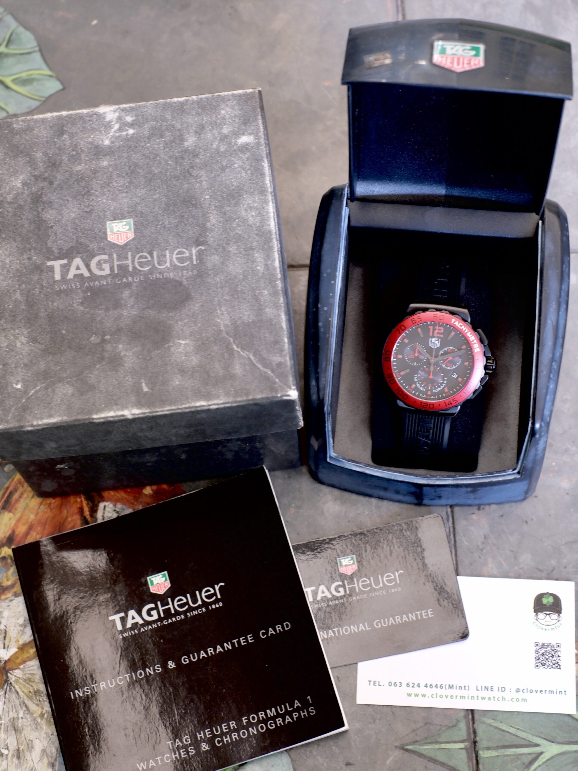 2015 TAG HEUER Formula 1 Chronograph Quartz 41mm Black Dial Red Bezel Ref. CAU1117 Full Set Brand New RARE - Image 2