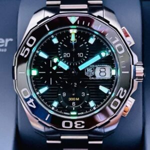 2019 TAG HEUER Aquaracer Calibre 16 Chronograph Automatic 43mm Black Dial Black Ceramic Bezel Stainless Bracelet Ref. CAY211A Full Set