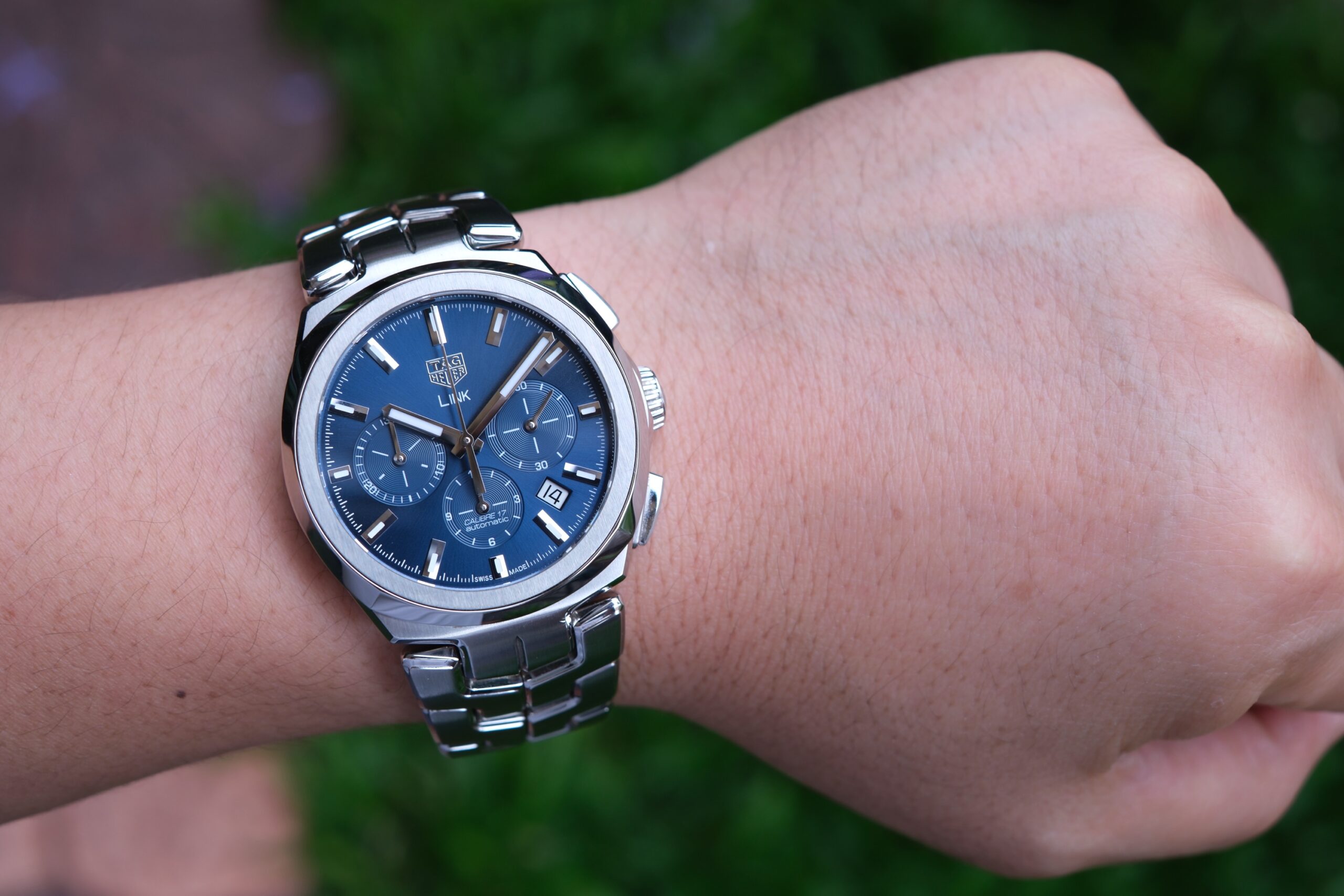 2021 TAG HEUER Link Calibre 17 Automatic Chronograph 41mm Blue Sunray Dial Stainless Steel Ref. CBC2112 Full Set HERO - Image 3