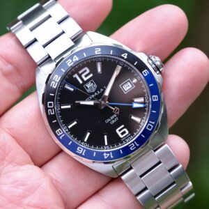 2017 TAG HEUER Formula 1 GMT Automatic Calibre 7 41mm Black Dial Black/Blue Batman Bezel Ref. WAZ211A [Full Set]