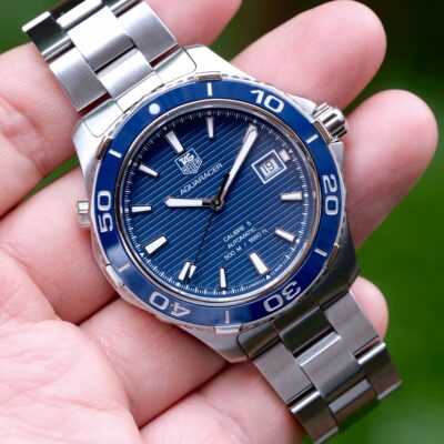 2015 TAG HEUER Aquaracer 500M Ceramic Automatic Calibre 5 41mm Blue Dial Blue Ceramic Bezel Helium Valve Ref. WAK2111 [Full Set]