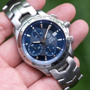 2011 TAG HEUER Link Chronograph Calibre 16 Automatic 42mm Blue Dial Exhibition Caseback Ref. CJF2114.BA0594 [Full Set]