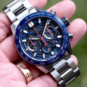 2019 TAG HEUER CARRERA HEUER 02 AUTOMATIC CHRONOGRAPH 43MM BLUE SKELETON CBG2011.BA0662 [FULL SET] HERO